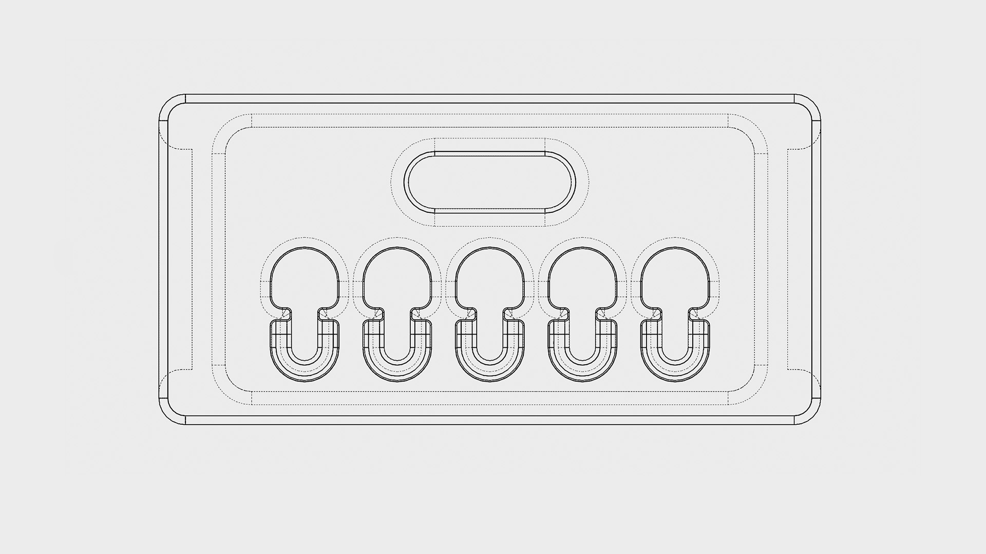 Screenshot of CAD wireframe of the organiser
