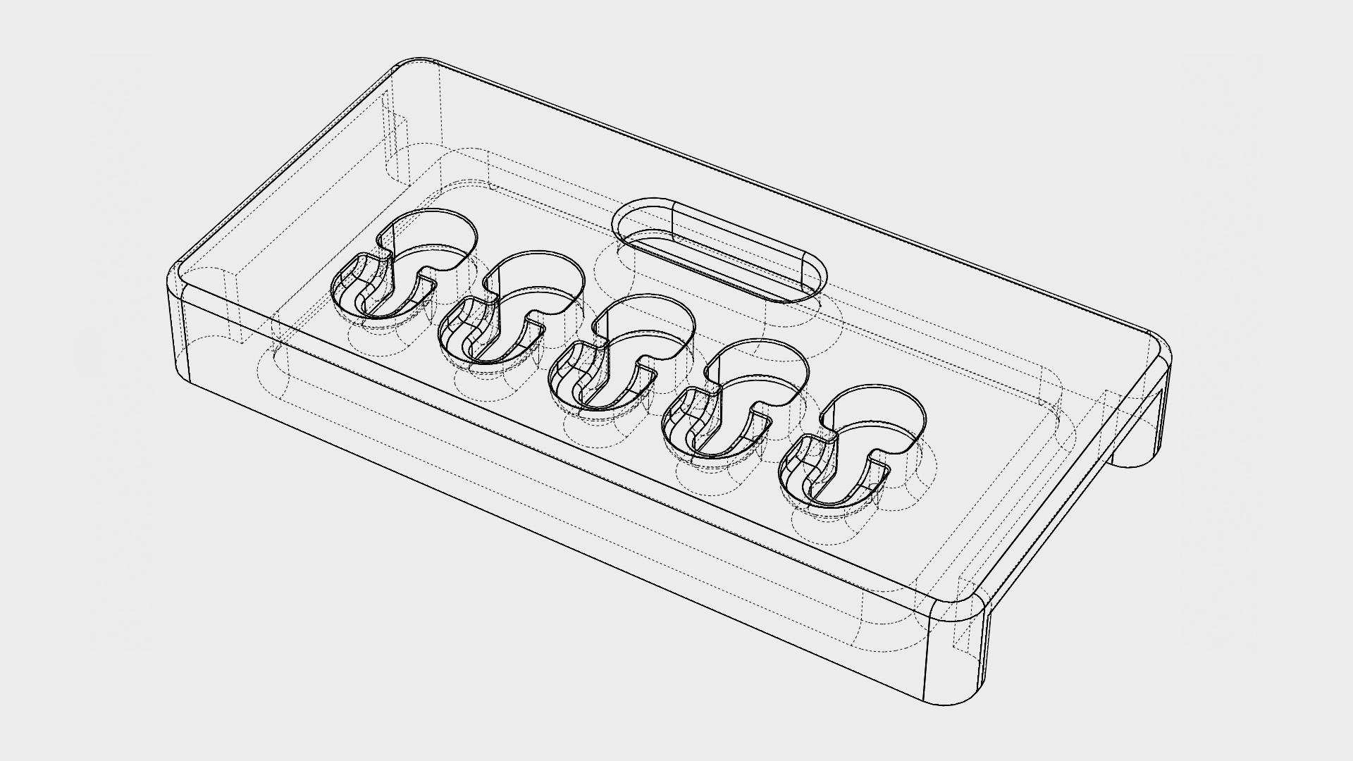 Screenshot of CAD wireframe of the organiser